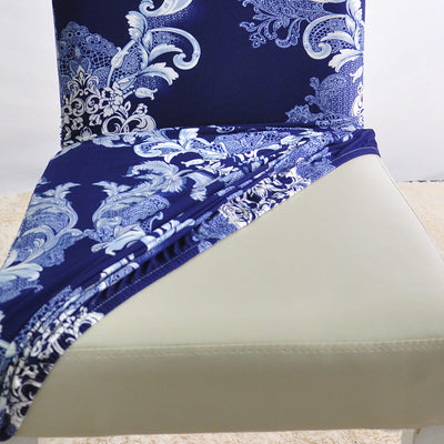 Capa De Cadeira Branca E Azul Vintage