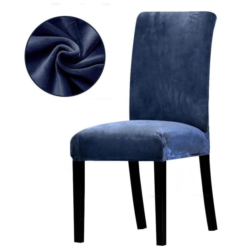 Capa De Cadeira De Veludo Azul Cobalto