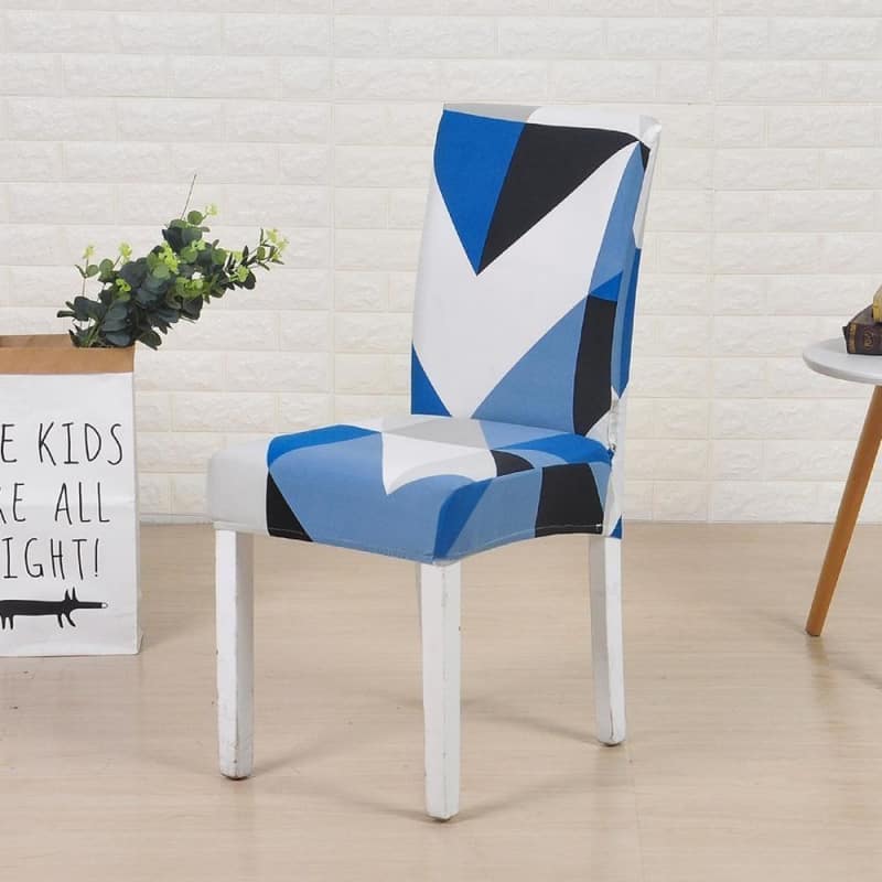 Capa De Cadeira Azul E Branca