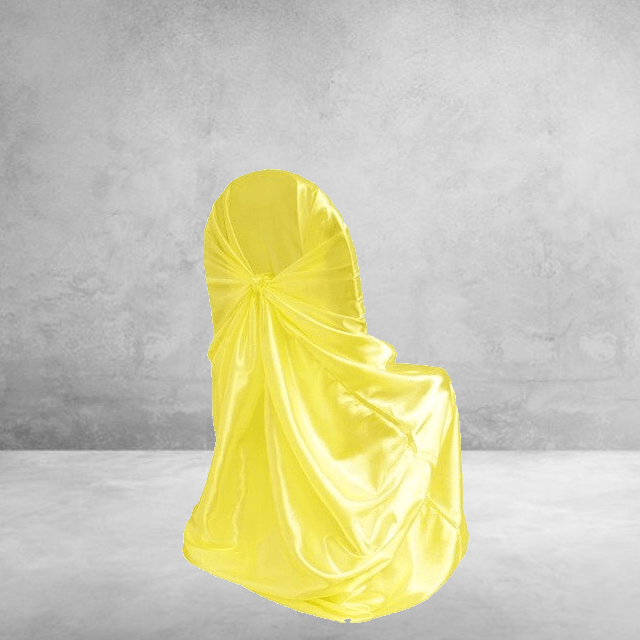 Capa De Cetim Amarelo Para Cadeira De Casamento